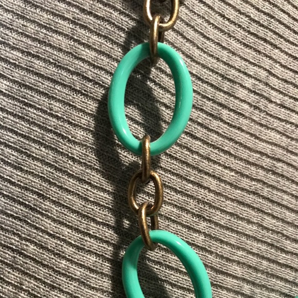 J Crew turquoise colored oval loop necklace - Picture 3 of 3